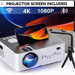 Pericat Q9 Projector 5G WiFi & Bluetooth 4K + 100" Projector Screen + Bag+Tripod