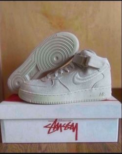 Stussy Air Force 1 Mid Fossil Hemp Size 10 Brand New