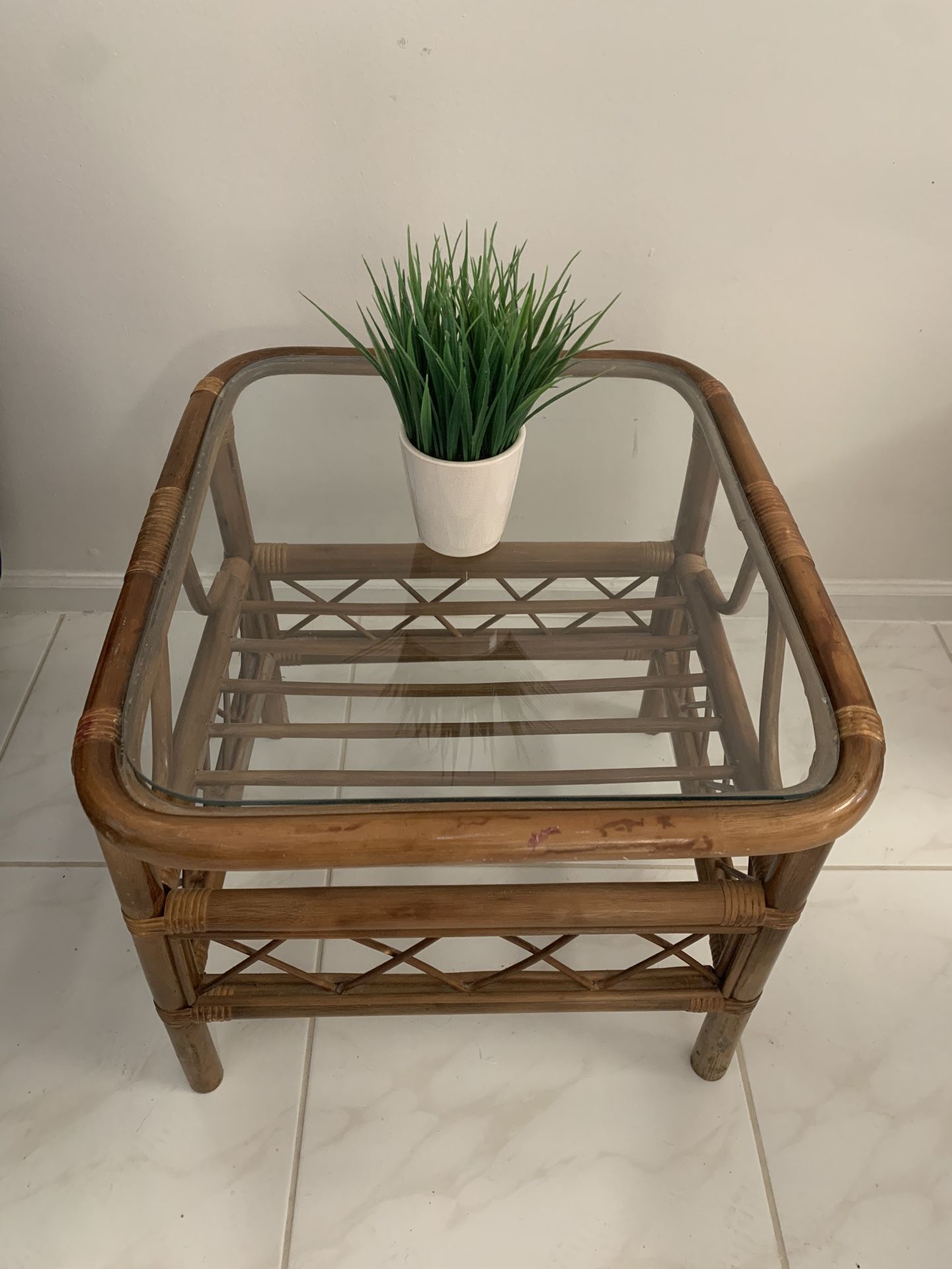 Rattan End Table