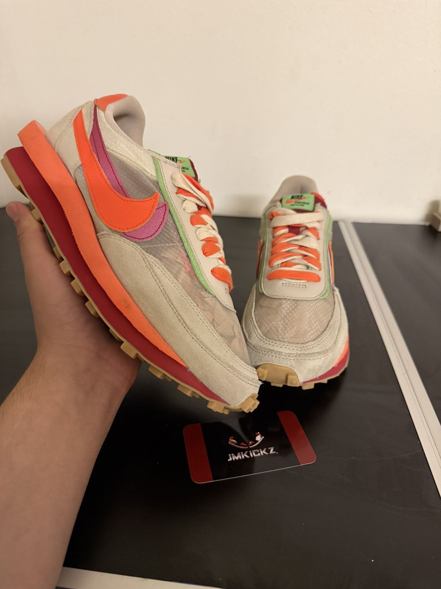 Nike sacai x Clot x LDWaffle Net Orange Blaze