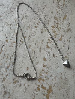 Sterling Silver Triangle Pendant Geometric 18 inch rolo chain