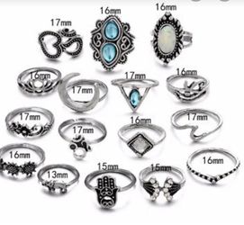 16 piece Boho Knuckle rings