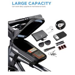 Whale fall - Waterproof bag for the bicycle frame, to hold your phone, GPS, hard ethylvinyl acetate in blue, pressure resistant, for bicycle handlebar