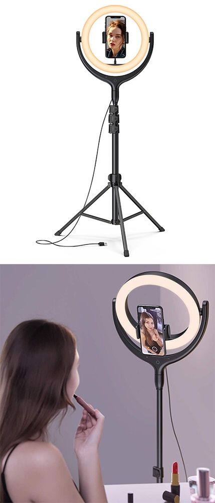 New $45 LED 10” Selfie Ring Light w/ 67” Tripod Stand & Phone Holder for Makeup/Video/Photo