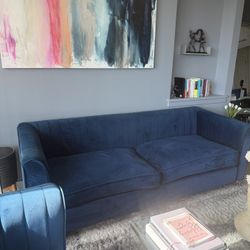 Plush Blue Sofa  - $175