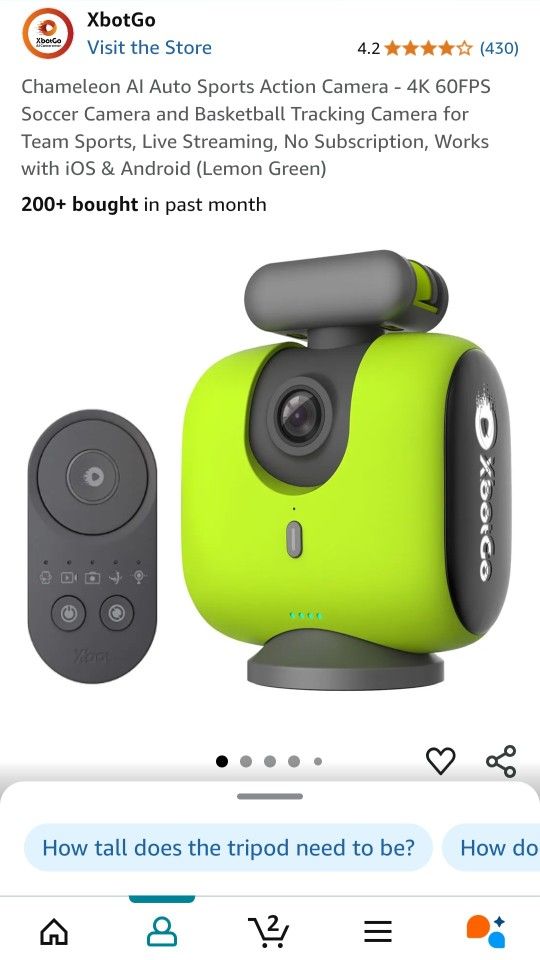 Chameleon AI Auto Sports Action Camera - 4K 60FPS Soccer Camera and Basketball Tracking Camera for Team Sports, Live Streaming, No Subscription, Works