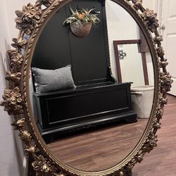 Vintage Gold Oval Mirror
