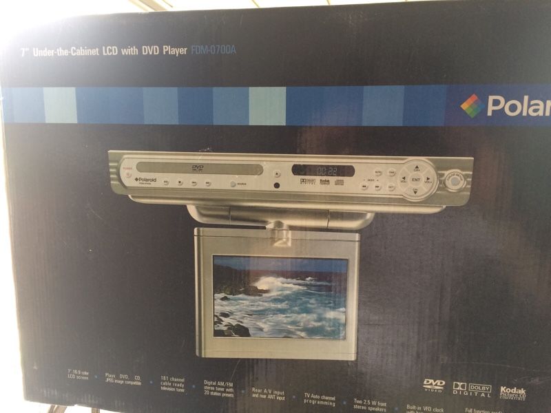 7” under-the- cabinet LCD TV with DVD player