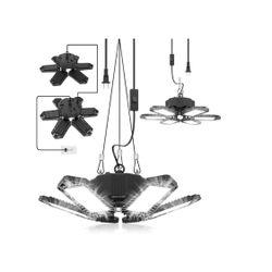 SEOBIOG 2 Pack Plug in Garage Light, Upgraded 200W 20000LM Linkable LED Shop Light, 6500K Ceiling Lights w/ 6 Deformable Panels for Garage, Warehouse,