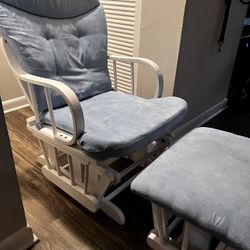 Blue And White Rocking Chair 