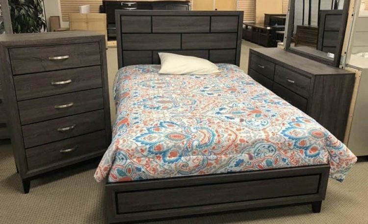Akerson Gray Queen, king, twin, full bedroom set bed frame tall dresser, nightstand and chest, mattress optionsf,All Products : American Fashion Style Bags On Sale
