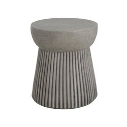 Outdoor LightWeight Concrete Side Table, Concrete Finish Light Gray