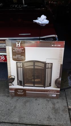 Brand new fireplace screen with tools