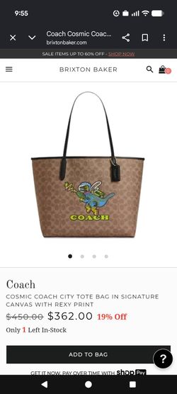 Coach Cosmic City Tote Bag Classic Canvas Rexy Print