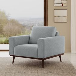 Like New Article Rhett Harbor Gray 38.5" Lounge Chair and Ottoman