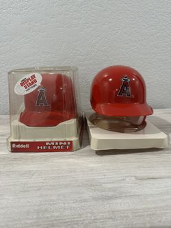 Two Los Angeles angels of Anaheim mini helmets