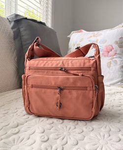 Lightweight Nylon Multi-Zip Crossbody Shoulder Bag Practical Everyday Bag Brand New