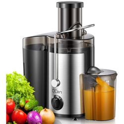 Juicer Machine, 500W Centrifugal Juicer Extractor with Wide Mouth 3” Feed Chute for Fruit Vegetable, Easy to Clean, Stainless Steel, BPA-free (Black)