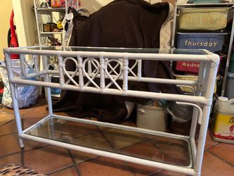 Rattan console table 4ft long like new
