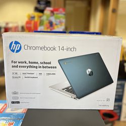 New HP 14" Chromebook Laptop - Intel Pentium Processor - 4GB RAM - 128GB Flash Storage - Teal (14a-na0062tg)