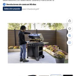 Charbroil Performance Series Parrilla de Gas Savormax de 5 Quemadores con Quemador Lateral y Plancha de 12"