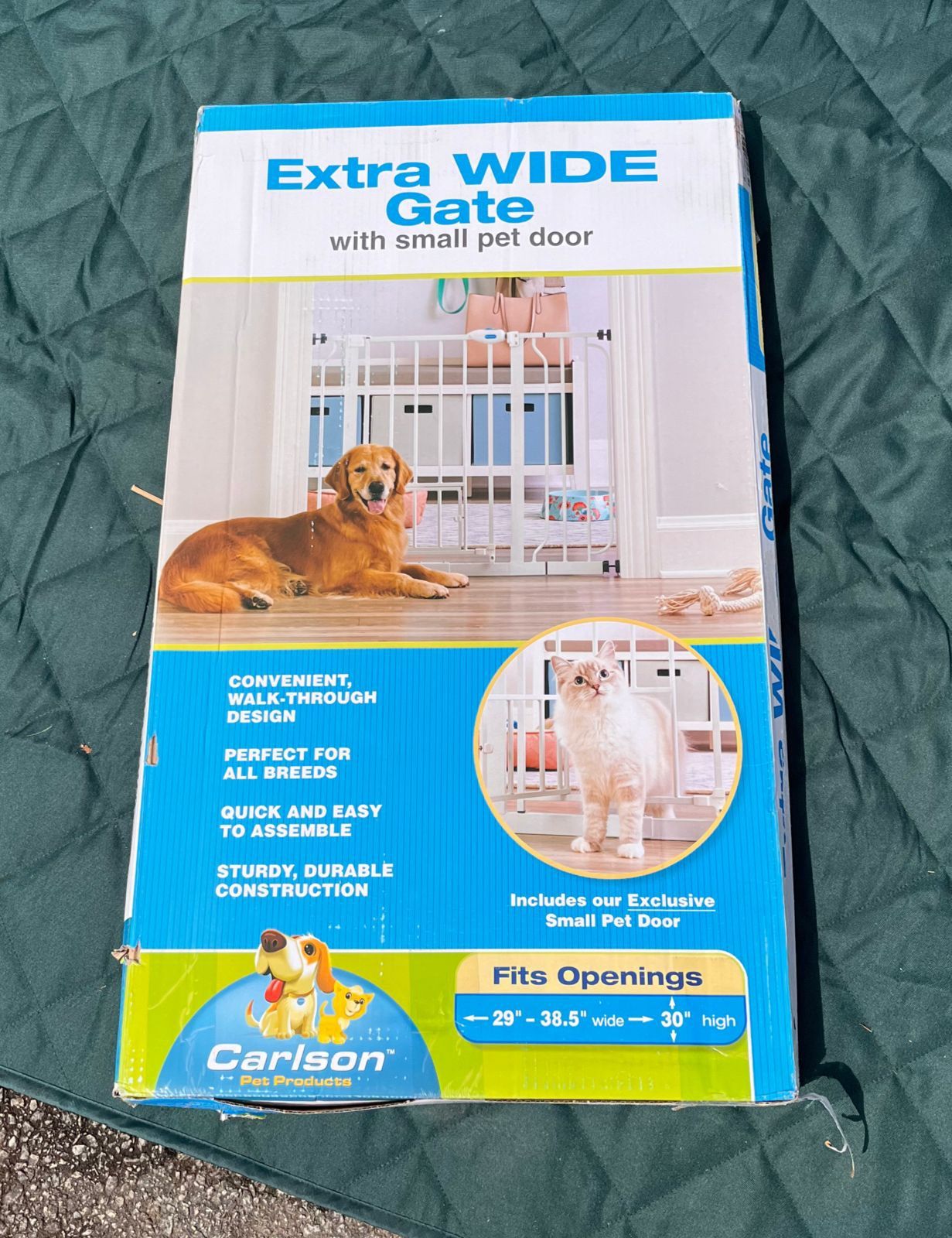 Extra Wide Baby Gate With Pet Door