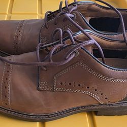 Clarks Unstructured Leather Cap Toe Oxfords Men’s 11 – Brown