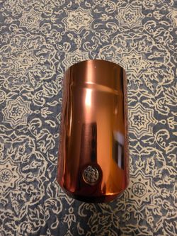 Copper Starbucks handleless Mug, with lid