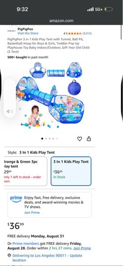 PigPigPen 3 in 1 Kids Play Tent