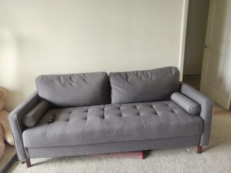 Gray Tufted Sofa / Couch