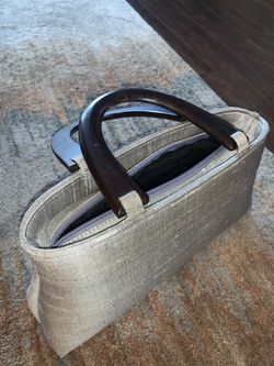 Cute Little Purse With Wooden Handles 