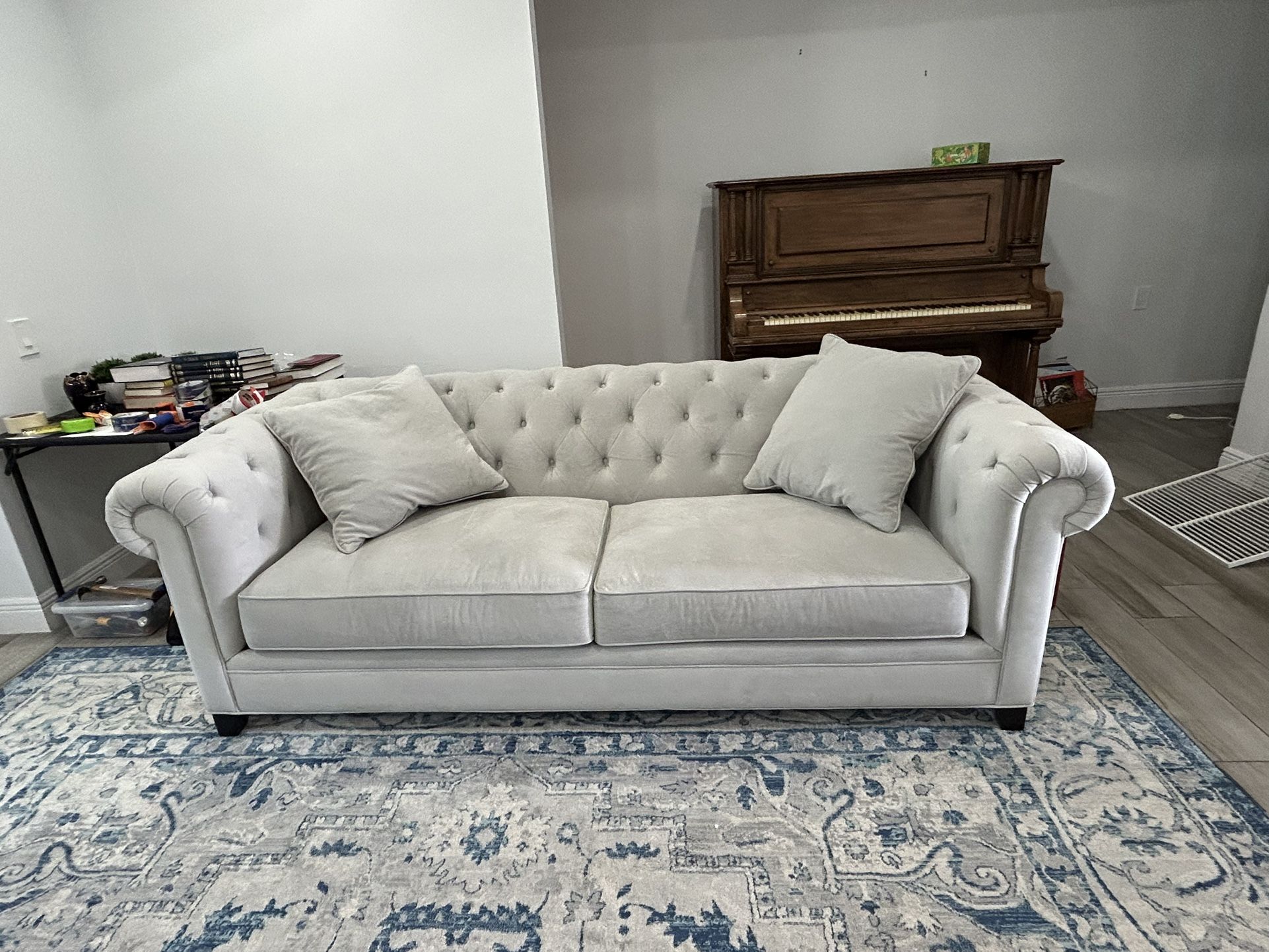 Elegant gray Tufted Couch From Macys