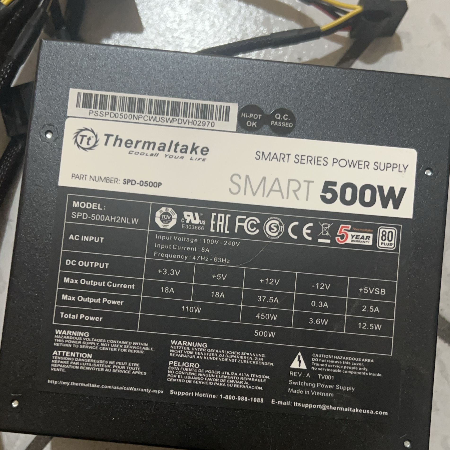 Thermaltake 500W PSU