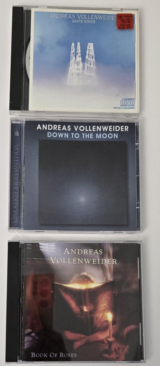 3 Andreas Vollenweider CD Lot White Winds Down To The Moon Book Of Roses CDs
