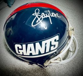 Authentic New York Giants football helmet autographed by Lawrence Taylor
