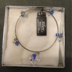 Bracelet Swarovski Elements Cross And Blue And Clear Crystals