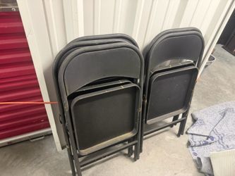 5 Steel / Metal Folding Chairs – Stackable when Folded - $30 for ALL