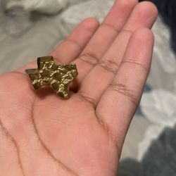 14k texas nugget ring