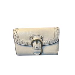Coach Poppy Whipstitch Leather Trifold Wallet 