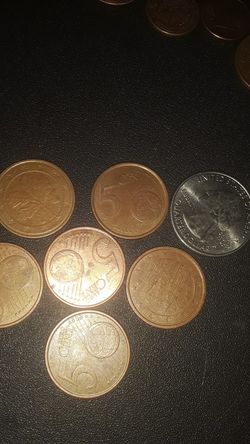 6 coins 5c euro