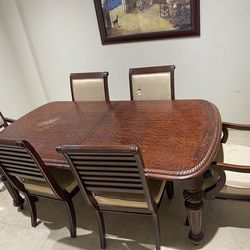 Dining Room Table & Chairs With China Cabinet