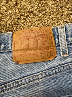 Vintage Levi's Light Wash Blue Denim Jeans Mens Size 40x30