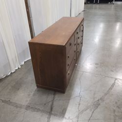 Traditional Brown Wood Dresser with Mirror