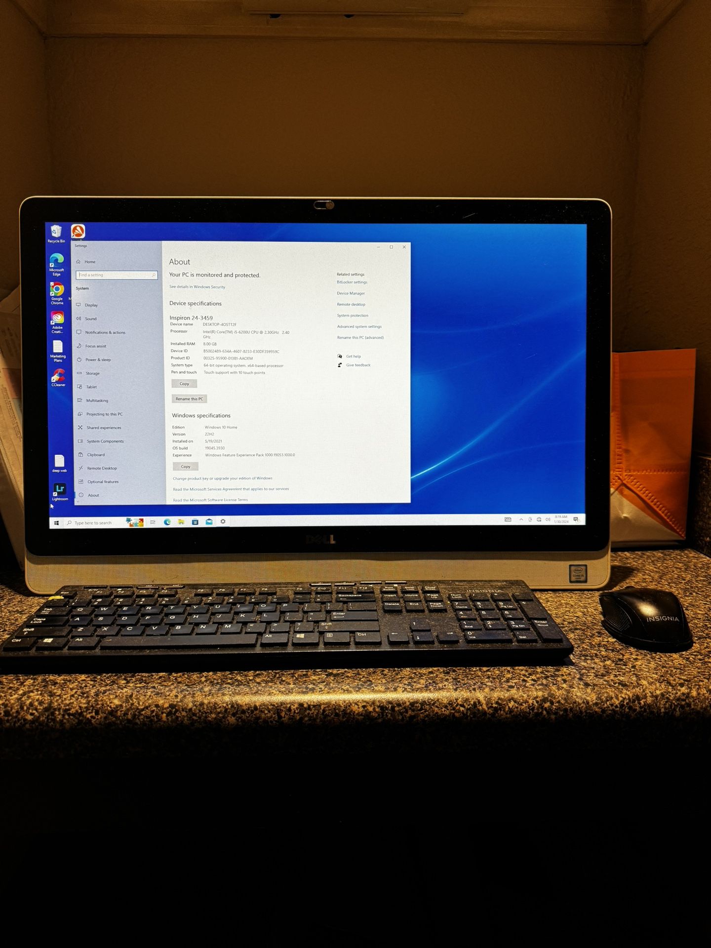 Dell Inspiron 24-3459 Intel Core i5-6200U X2 2.3GHz 8GB 1TB 23.8",White (Certified Refurbished)