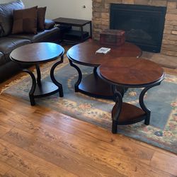 Living Room Center Table & Two Lamp Tables