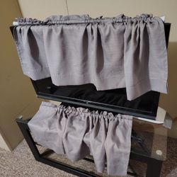 Valances With Rods 33.5 " Gray