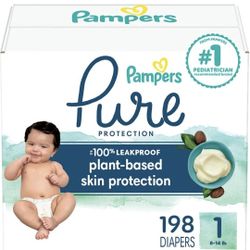 Pampers Pure Protection Diapers - Size 1,  (198 Count)