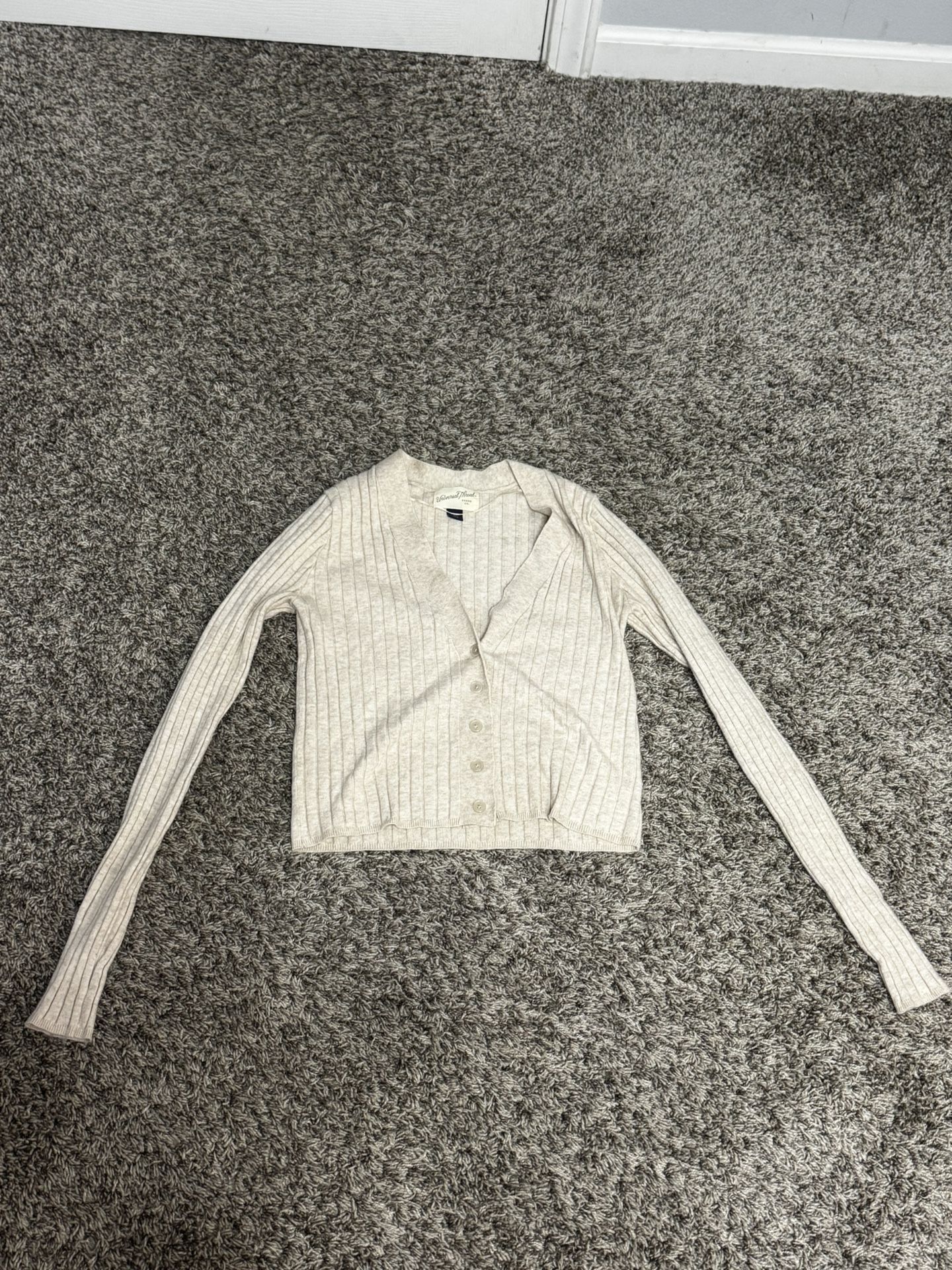 White Long Sleeve Cardigan And Sweater