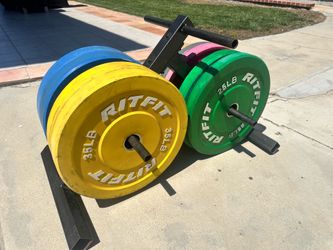 RITFIT Bumper Plate Set with Storage Rack
