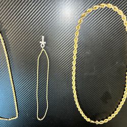 Gold Chain 10k & 14k Pendants In Diamond